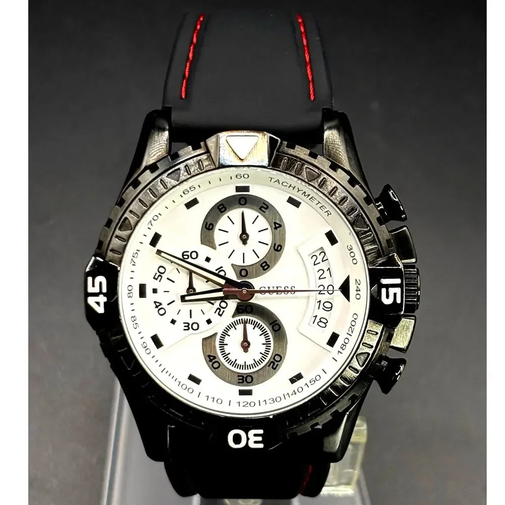 Guess Chronograph U15067G1 Men’s Black White Watch 45mm